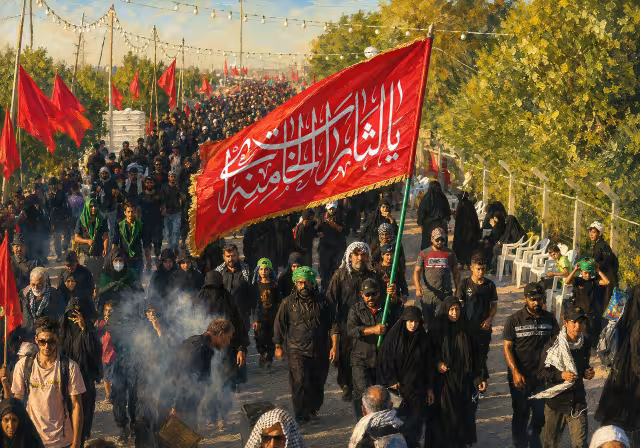 یا لثارات الخامنه ای - راهپیمایی اربعین | تصویر باکیفیت برای طراحی