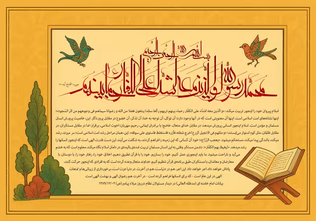 قرآنی محمد رسول الله و الذین معه اشداء علی الکفار رحماء بینهم | تصویر قرآنی باکیفیت