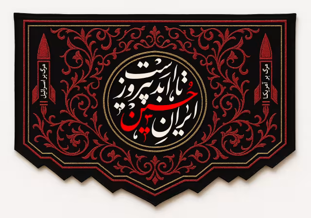 کتیبه ایران حسین تا ابد پیروز است | تصویر باکیفیت برای طراحی