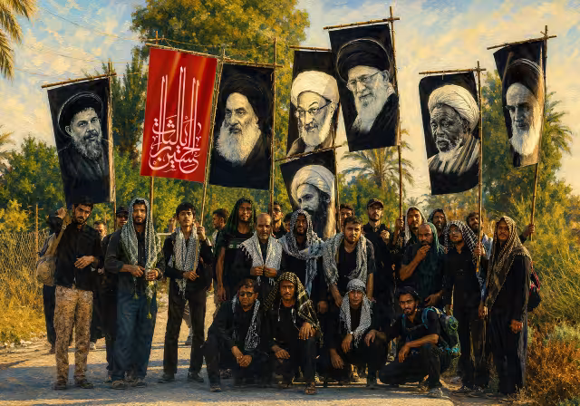 یا لثارات الحسین - راهپیمایی اربعین | تصویر هنری برای طراحی