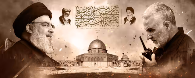 شهید سید حسن نصرالله و شهید سلیمانی | تصویر باکیفیت برای طراحی