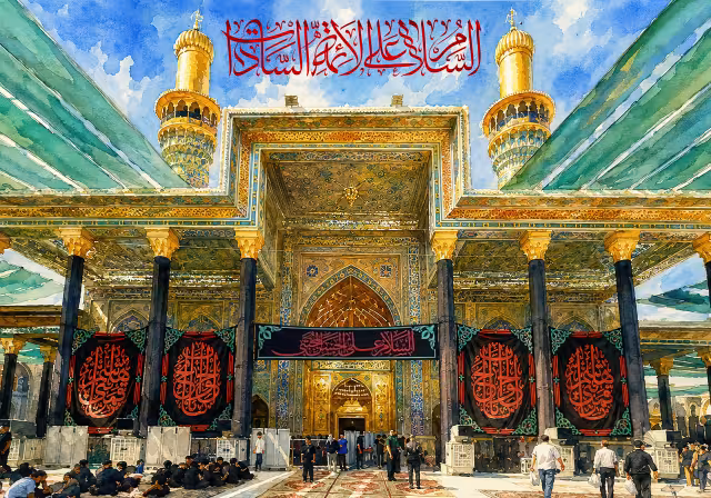 نقاشی حرم کاظمین | تصویر هنری باکیفیت