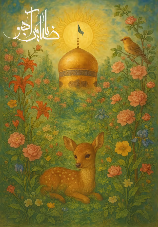 یا ضامن آهو - ولادت امام رضا (ع) | پوستر و تصویر مناسبتی باکیفیت
