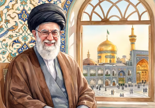 شهید امام سید علی خامنه ای - ولادت امام رضا (ع) | تصویر باکیفیت برای طراحی