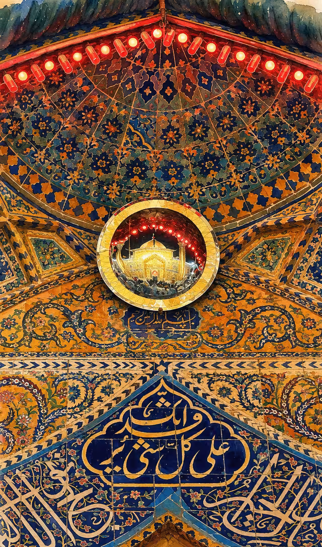نقاشی حرم امام علی (ع) | تصویر هنری باکیفیت