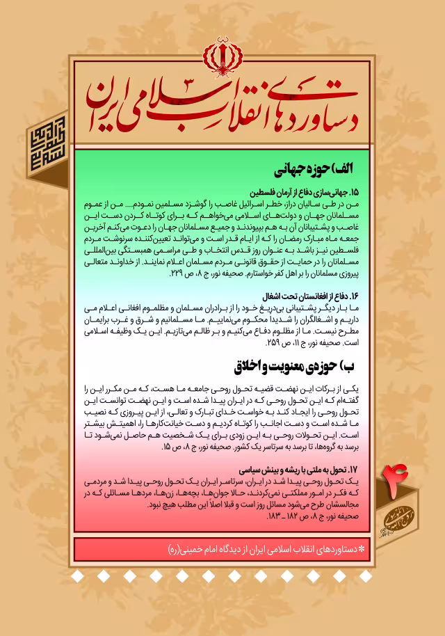 دستاوردهای انقلاب اسلامی ایران در کلام امام خمینی (ره)/ الف- حوزه جهانی و ب- حوزه‌ی معنویت و اخلاق - ۴ | تصویر مذهبی برای طراحی