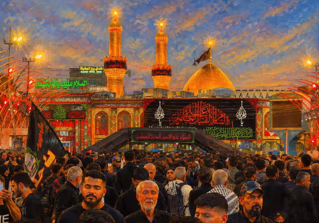 نقاشی حرم امام حسین (ع) | تصویر هنری باکیفیت