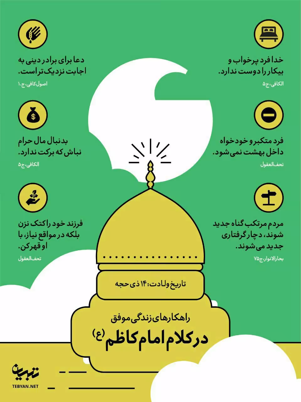 راهکارهای زندگی موفق از امام موسی کاظم علیه السلام